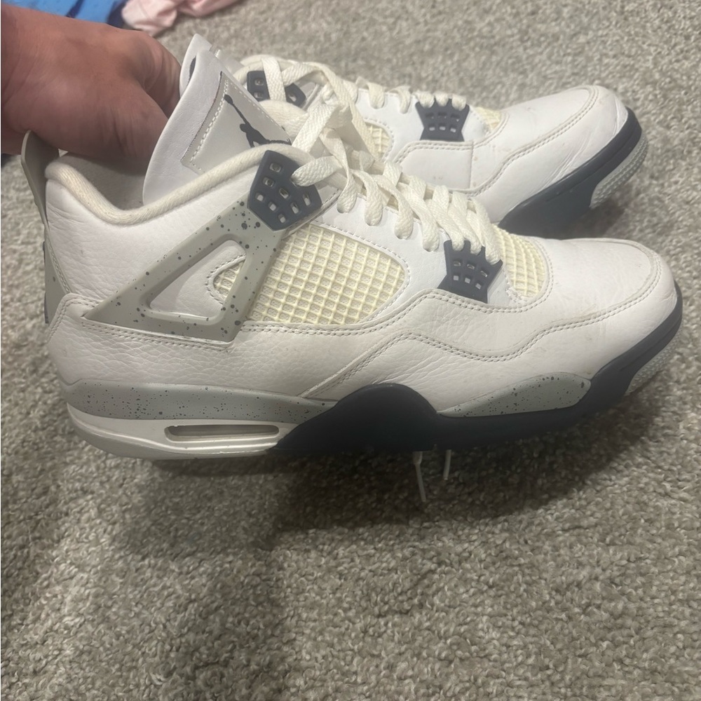 Jordan 4 Cement Retro Navy/White Gray Sneakers